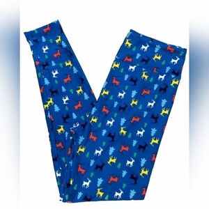 LULAROE Colorful Reindeer Print TC2 Leggings - NWT